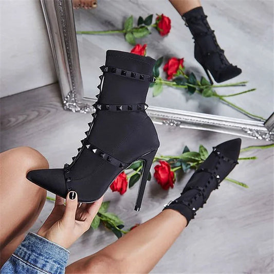 Pointed Toe Stiletto Heel Boots