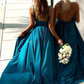 A-line V-neck Sweep Train Bridesmaid Dress