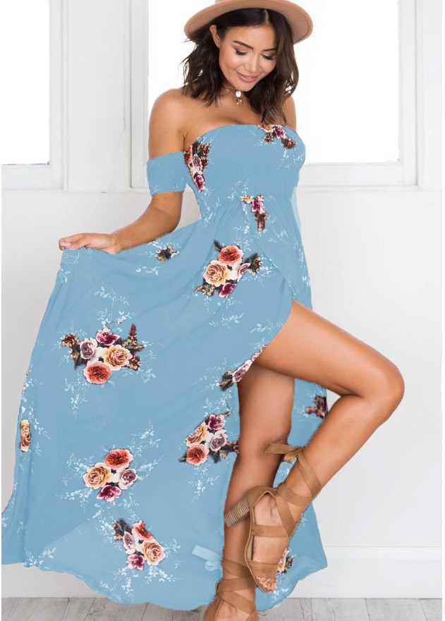 Off-Shoulder Long Summer Dress