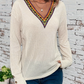 V Neck Long Sleeve Plain Sweatshirt