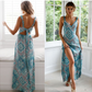 Boho Printed Backless Maxi Dress