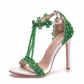 Open Toe Rhinestone Pearl Detail Sandals