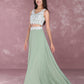 Light Green Chiffon Lace Applique Two-Piece Prom Dress