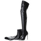 Women Patent Bright Leather Pointed Toe Stiletto Over The Knee Thigh High Boots