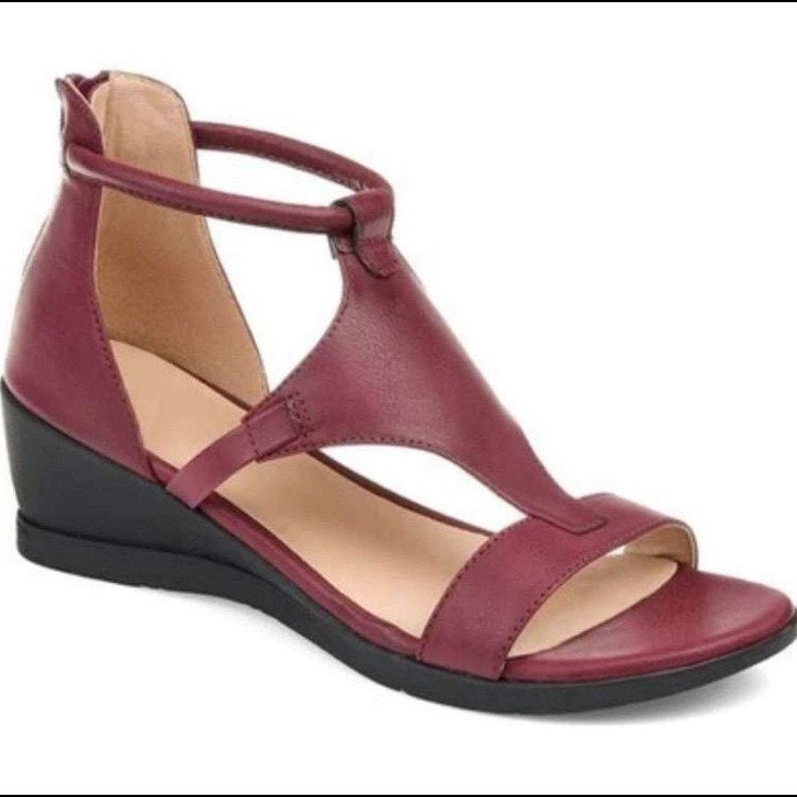 Casual Leather Comfy Wedge Sandals