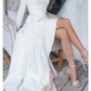 A-Line Scoop Neck Long Sleeves Wedding Dress