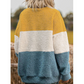 Casual Crew Neck Color Block Sweatshirt