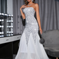 White Sequin Off-Shoulder Mermaid Prom Dress