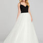 White Deep V-Neck Sleeveless Tulle Ball Gown Prom Dress