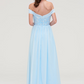 Pale Turquoise Appliqued Off-Shoulder Bridesmaid Dress