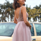 Thistle Sequin Deep V Neck Sleeveless Homecoming Dress