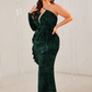 Sequin One Shoulder Mermaid Prom Dress