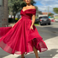 Off-Shoulder Sleeveless Long Prom Dress