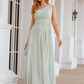 White Smoke Oblique Shoulder Sleeveless Bridesmaid Dress