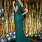 Sequin V-Neck Long Slit Prom Dress