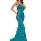 Beaded Backless Mermaid Prom Dress