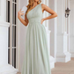 White Smoke Oblique Shoulder Sleeveless Bridesmaid Dress