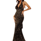 Halter Neck Sequined Backless Long Prom Dress