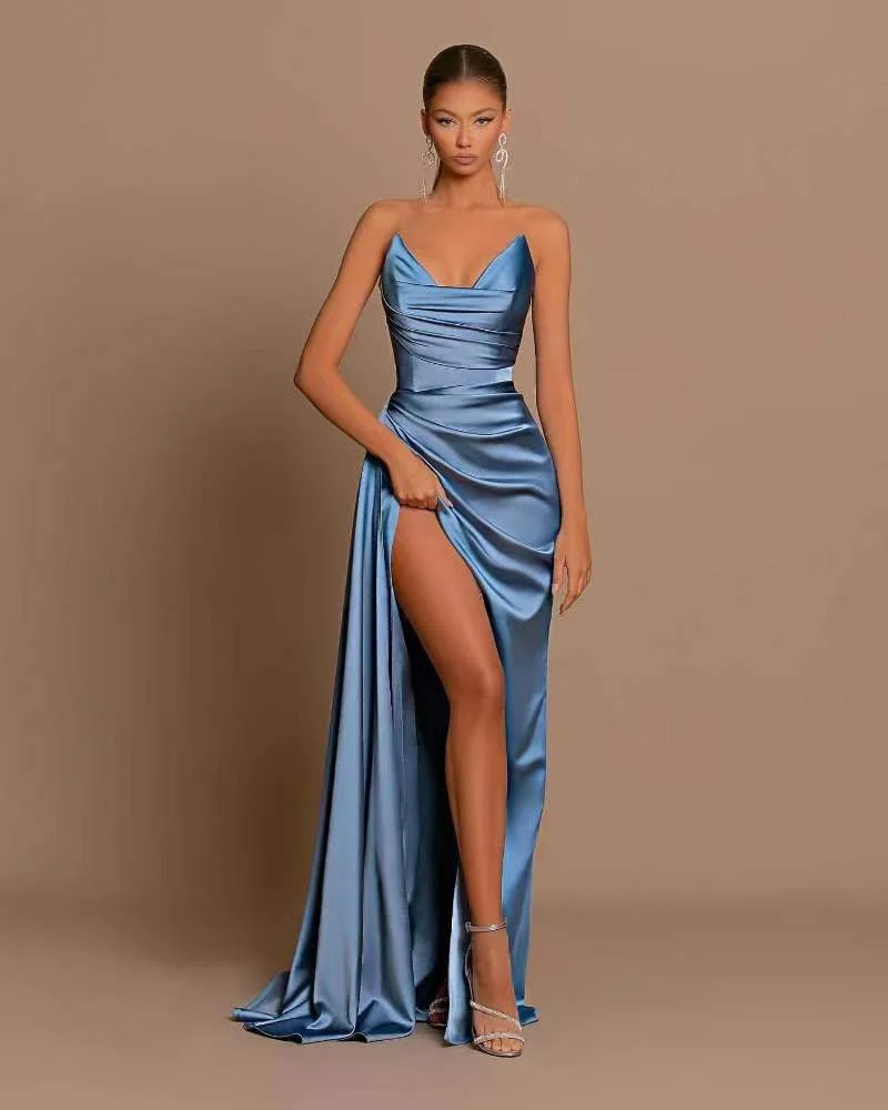 Mermaid Strapless Sleeveless Evening Dress