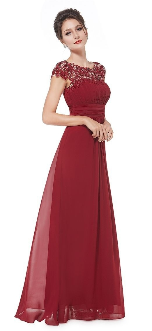 A-Line Cap Sleeves Lace Bridesmaid Dress