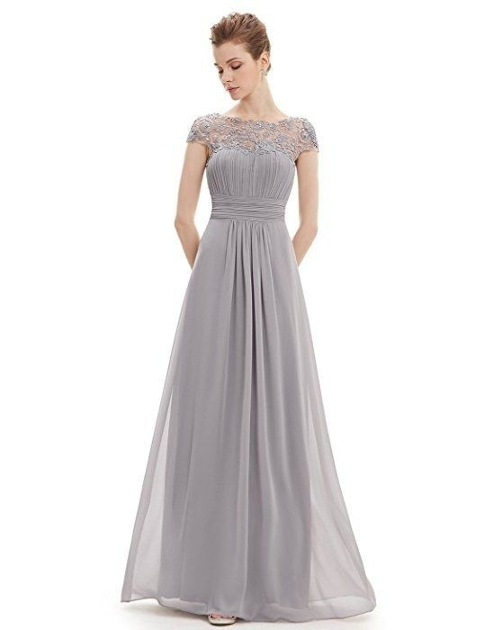 A-Line Cap Sleeves Lace Bridesmaid Dress