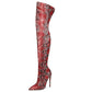 Women Patent Bright Leather Pointed Toe Stiletto Over The Knee Thigh High Boots