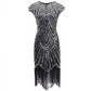 Glitter Sleeveless Mini Fringe Dress