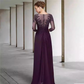 Scoop Neck Chiffon Mother Of The Bride Dress With Lace