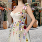 Spaghetti Straps Prom Dress With 3D Flowers