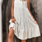 White Sleeveless Round Neck Casual Dress