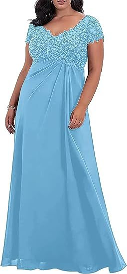 Elegant Short Sleeves A-line Floor-Length Mother of The Bride Dress