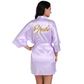 Satin Gold Bride Printed Robe