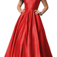 V-neck Pleated Soft Satin Prom Dress