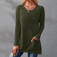 Crew Neck Loose Long Sleeves Plain Shirt