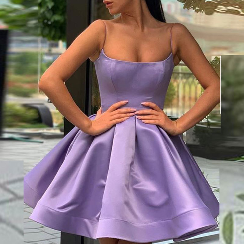 Simple Purple Graduation Dress