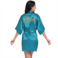 Satin Gold Bride Printed Robe