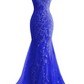 Mermaid Long Backless Prom Dress