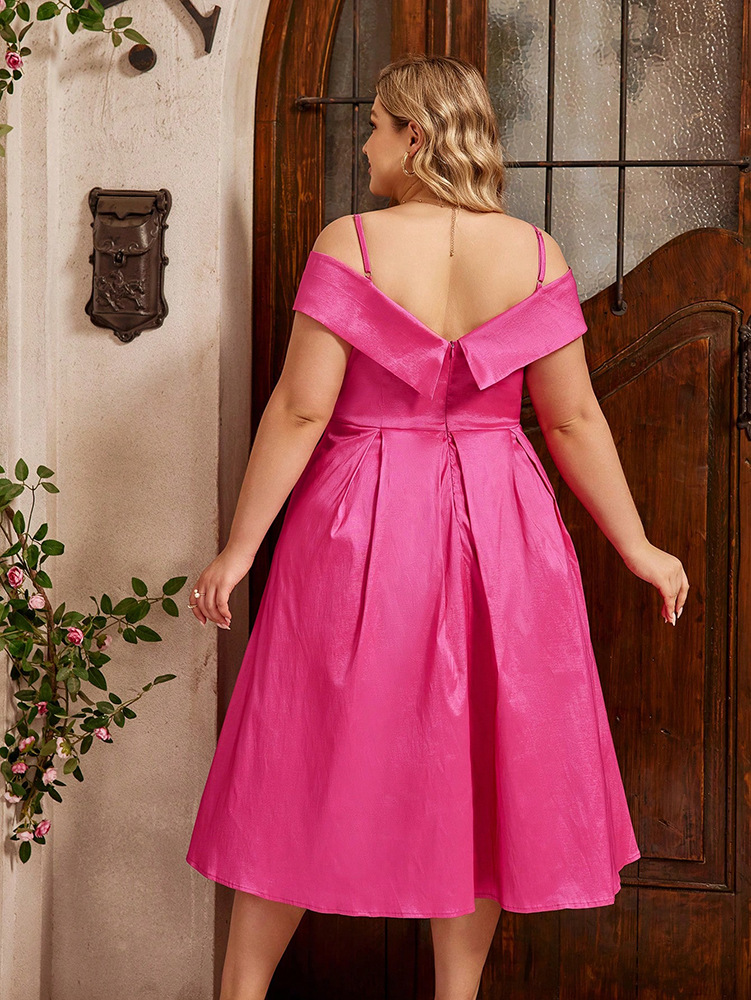 Off-The-Shoulder Tea-Length  Prom Dress