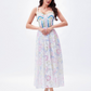 A-Line Spaghetti Strap Sleeveless Printed Maxi Dress