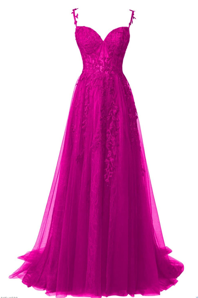 Lace Sweep Train Beading Prom Dress