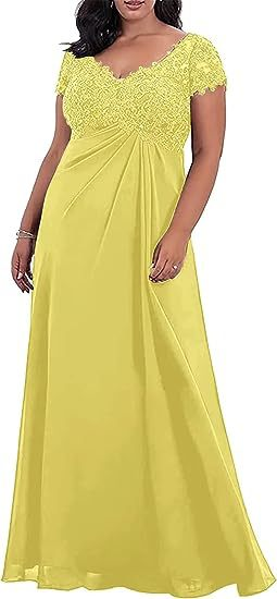 Elegant Short Sleeves A-line Floor-Length Mother of The Bride Dress