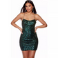 Sequin Criss Cross Back Mini Dress