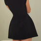 Classic Mock Neck Cap Sleeve A-line Mini Dress