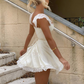 Square Neck Lace Graduation Dress