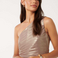 Pleated One-Shoulder Sleeveless Asymmetrical Dress