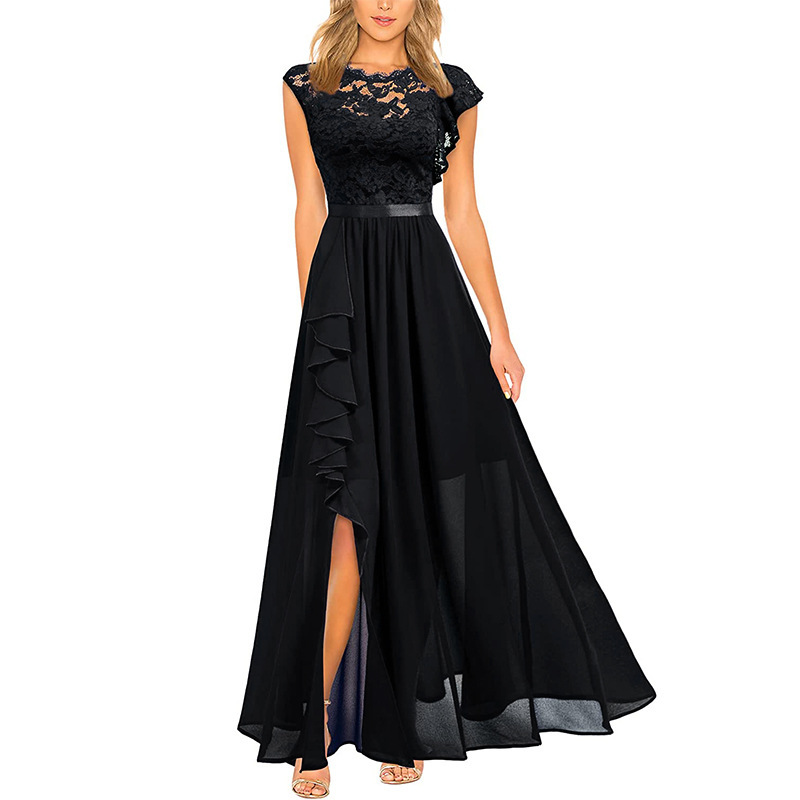 Lace Sleeveless High Slit Maxi Dress