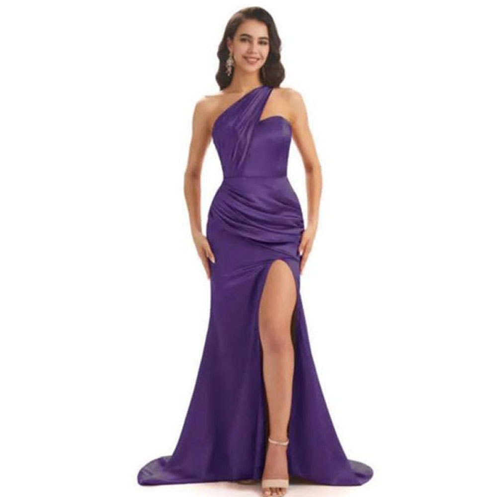 One Shoulder Long Maxi Mermaid Bridesmaid Dress