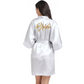 Satin Gold Bride Printed Robe