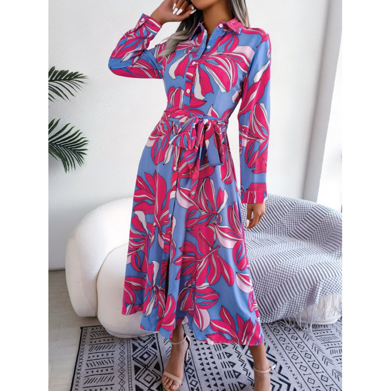 Floral Printed Buttoned Front Maxi Dress