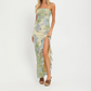 Floral Printed Strapless Sleeveless Maxi Dress